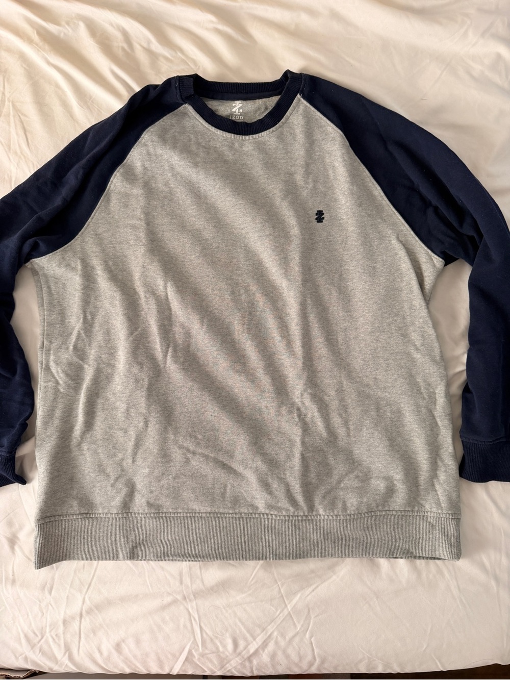 Izod Pullover Sweatshirt - Gray & Navy